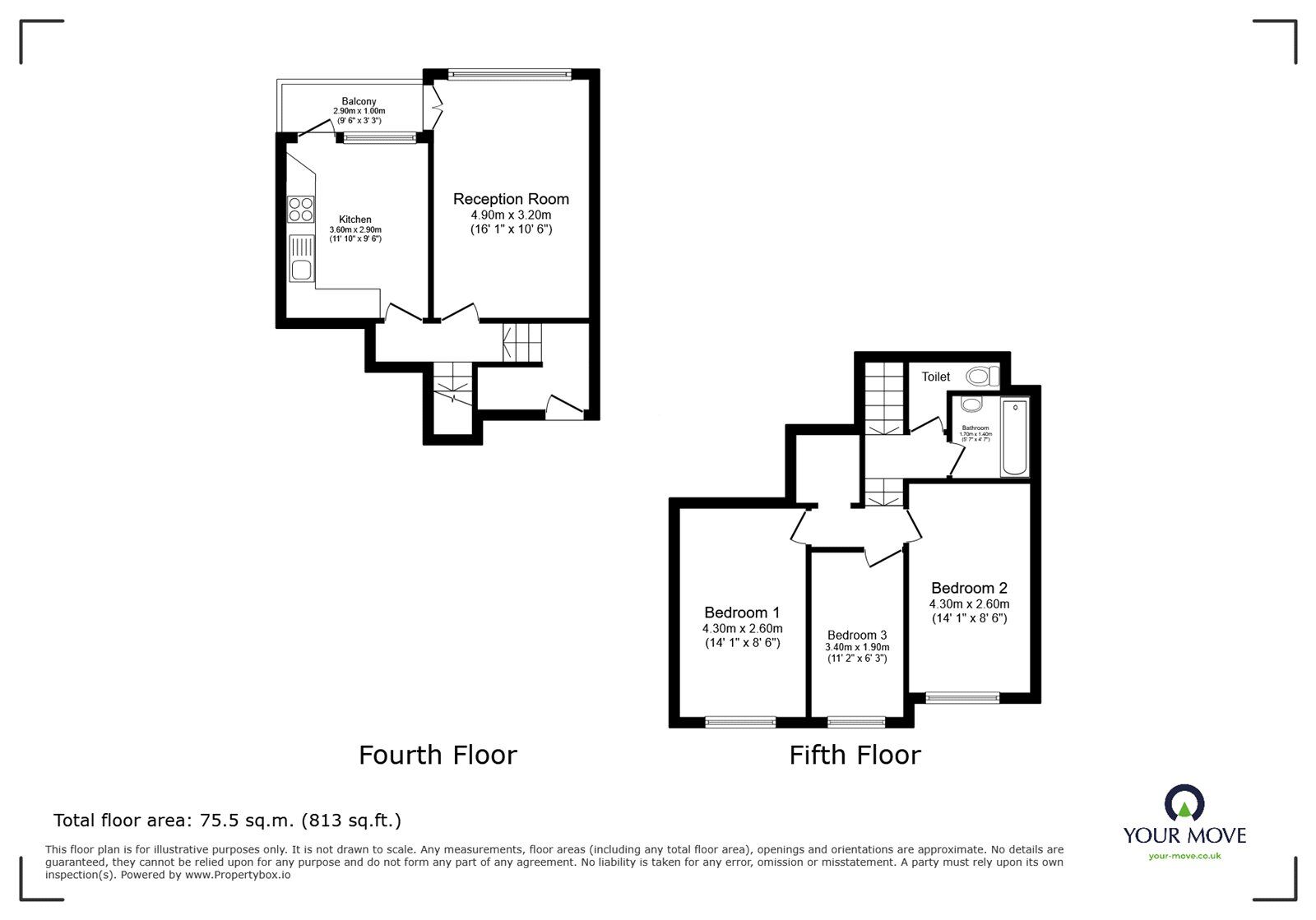 Floorplan of 3 bedroom Flat for sale, Rainsborough Avenue, London, SE8