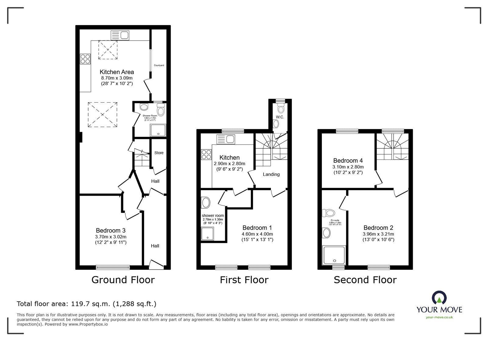 Floorplan of 4 bedroom Mid Terrace House for sale, Meeting House Lane, London, SE15