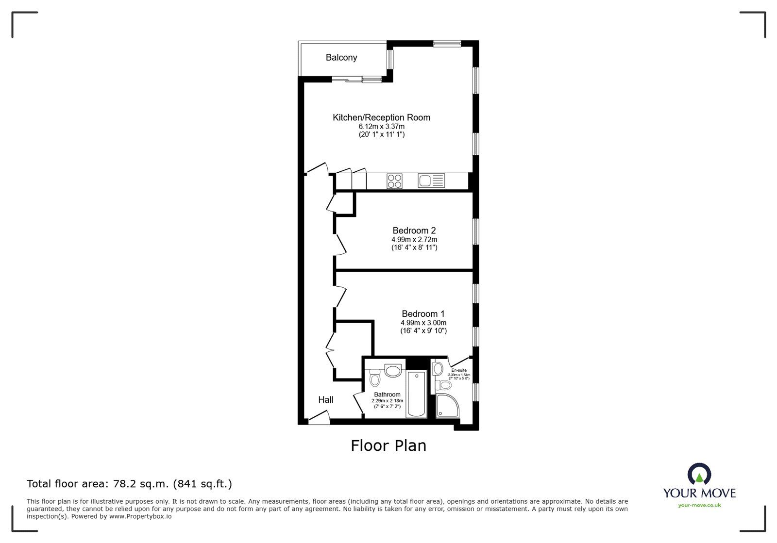 Floorplan of 2 bedroom Flat for sale, Hampton Court, London, SE14