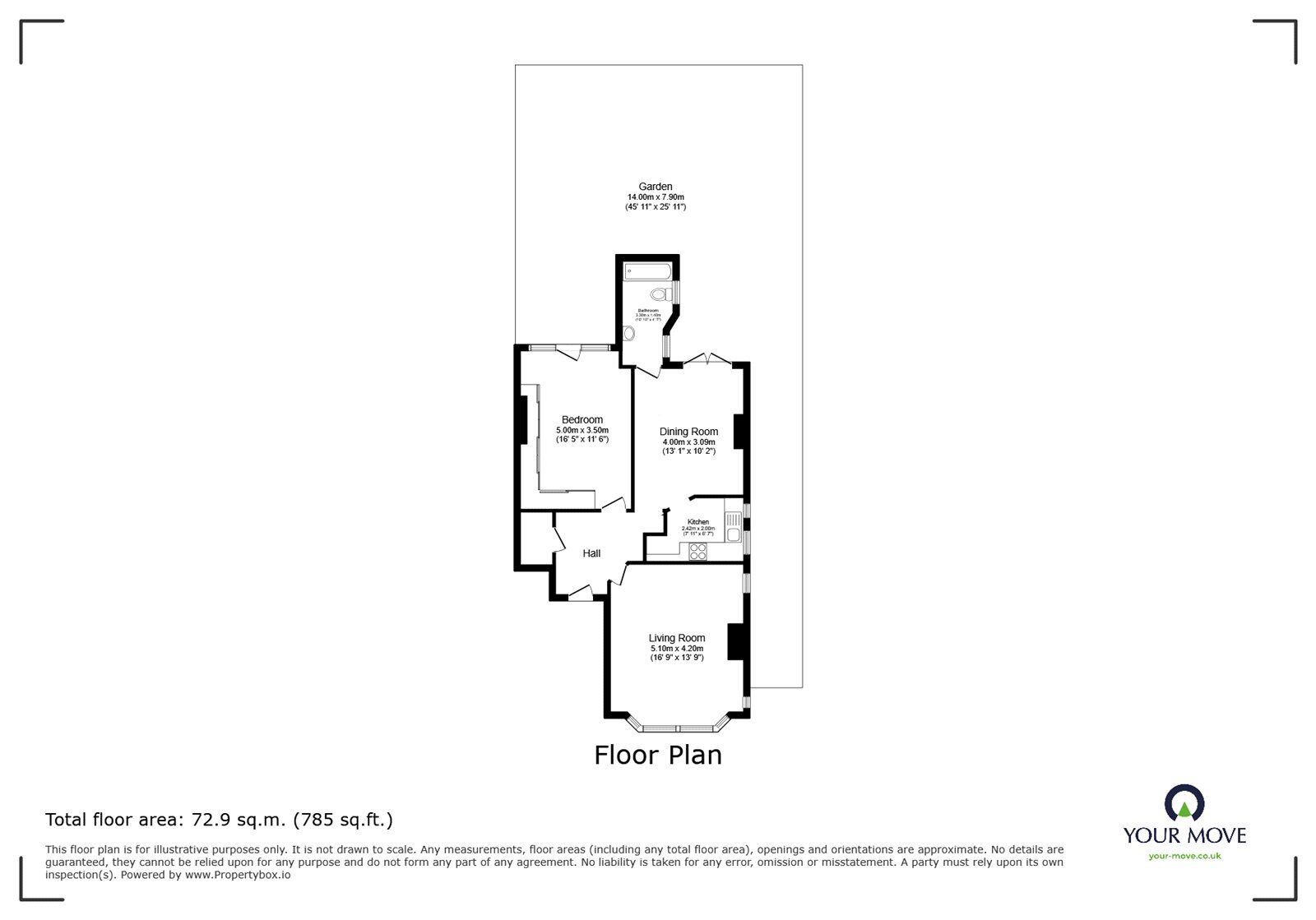 Floorplan of 1 bedroom Flat for sale, Troutbeck Road, London, SE14