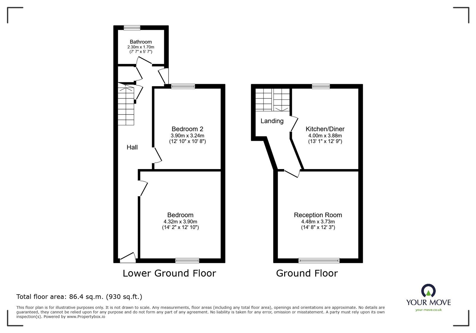 Floorplan of 2 bedroom Flat for sale, New Cross Road, London, SE14