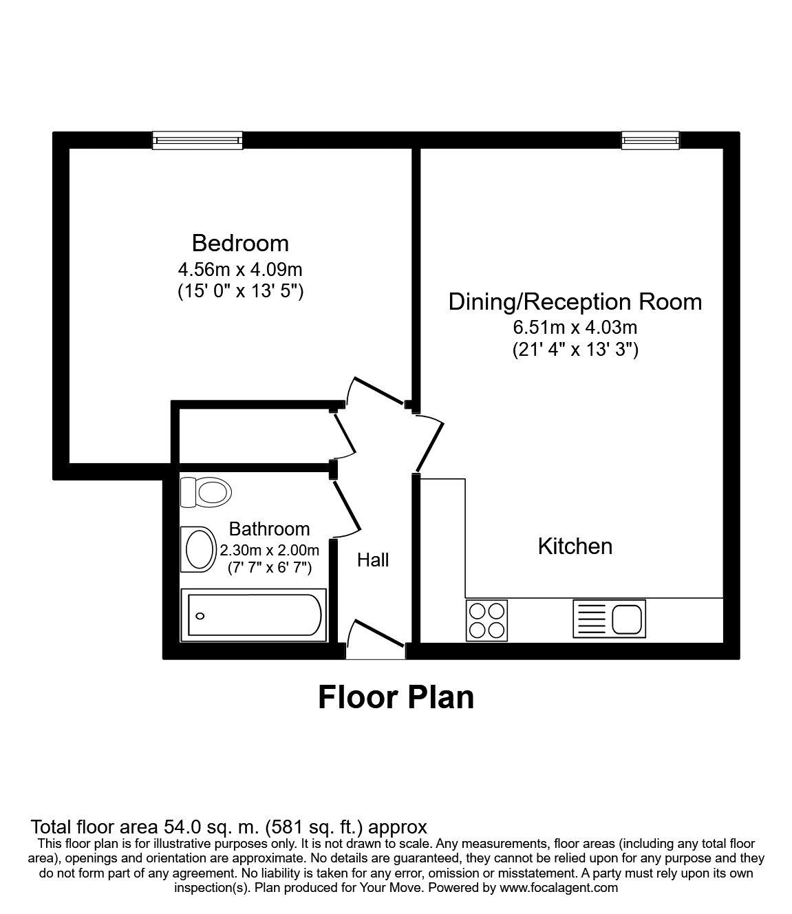 Floorplan of 1 bedroom Flat for sale, Reaston Street, London, SE14