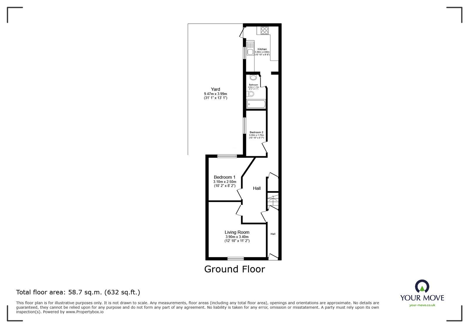 Floorplan of 2 bedroom Flat for sale, Wagner Street, London, SE15