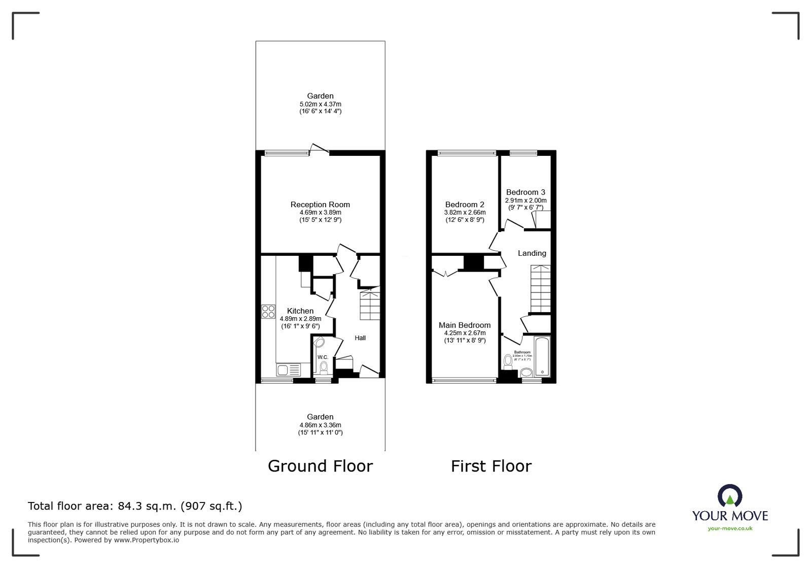 Floorplan of 3 bedroom Flat for sale, Abinger Grove, London, SE8