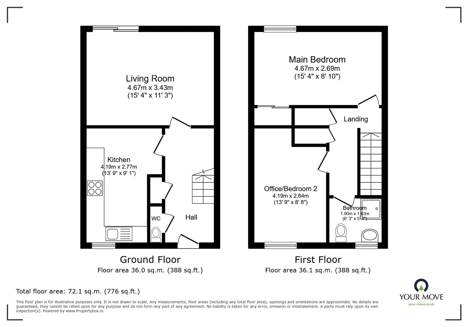 Floorplan of 2 bedroom Flat for sale, Milton Court Road, Lewisham, London, SE14