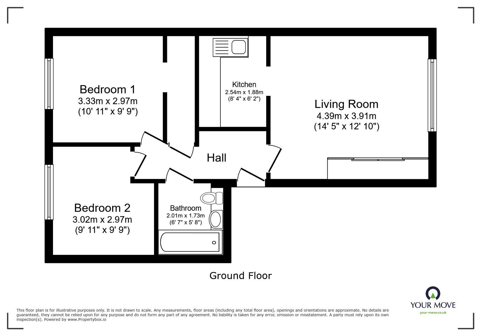 Floorplan of 2 bedroom Flat for sale, Cheshunt Road, Belvedere, DA17
