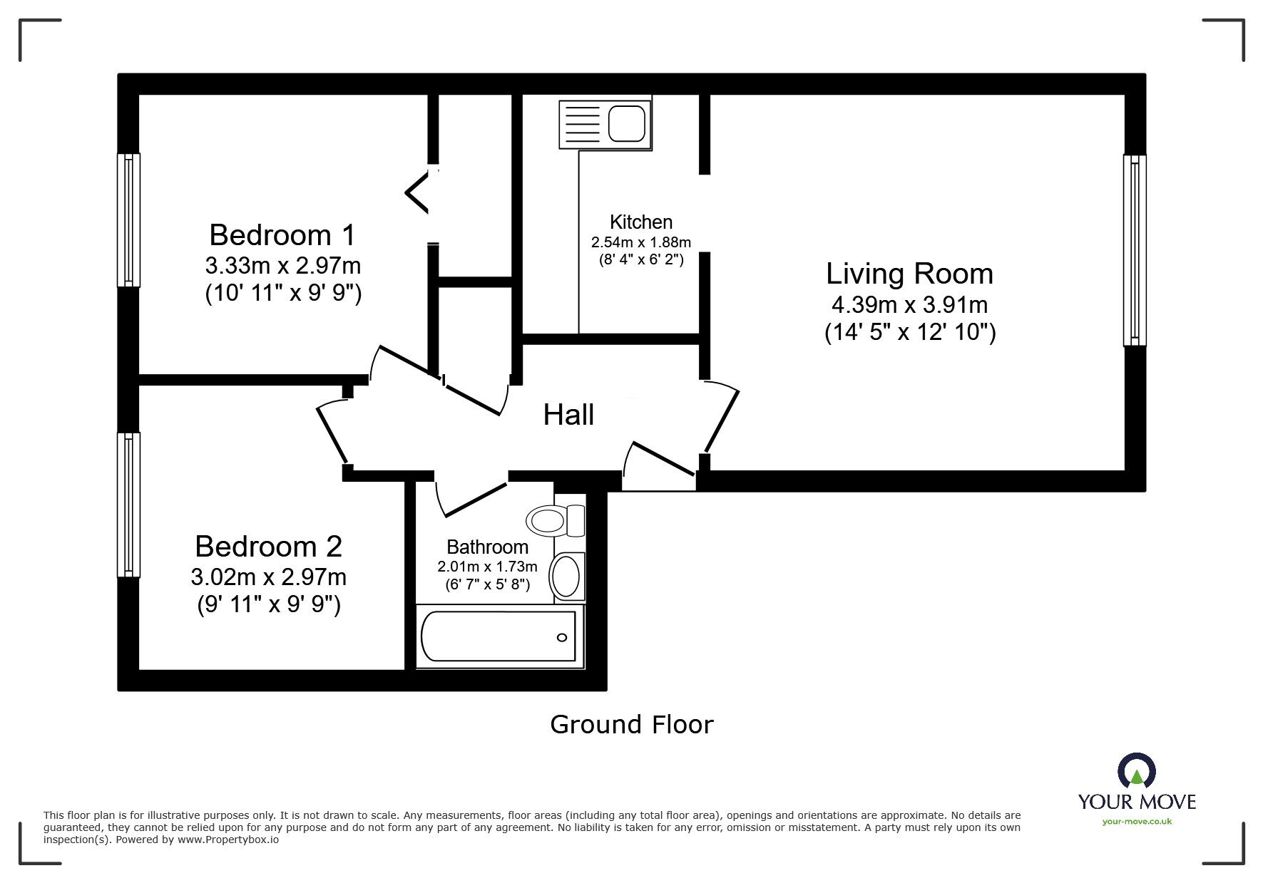 Floorplan of 2 bedroom Flat for sale, Cheshunt Road, Belvedere, DA17
