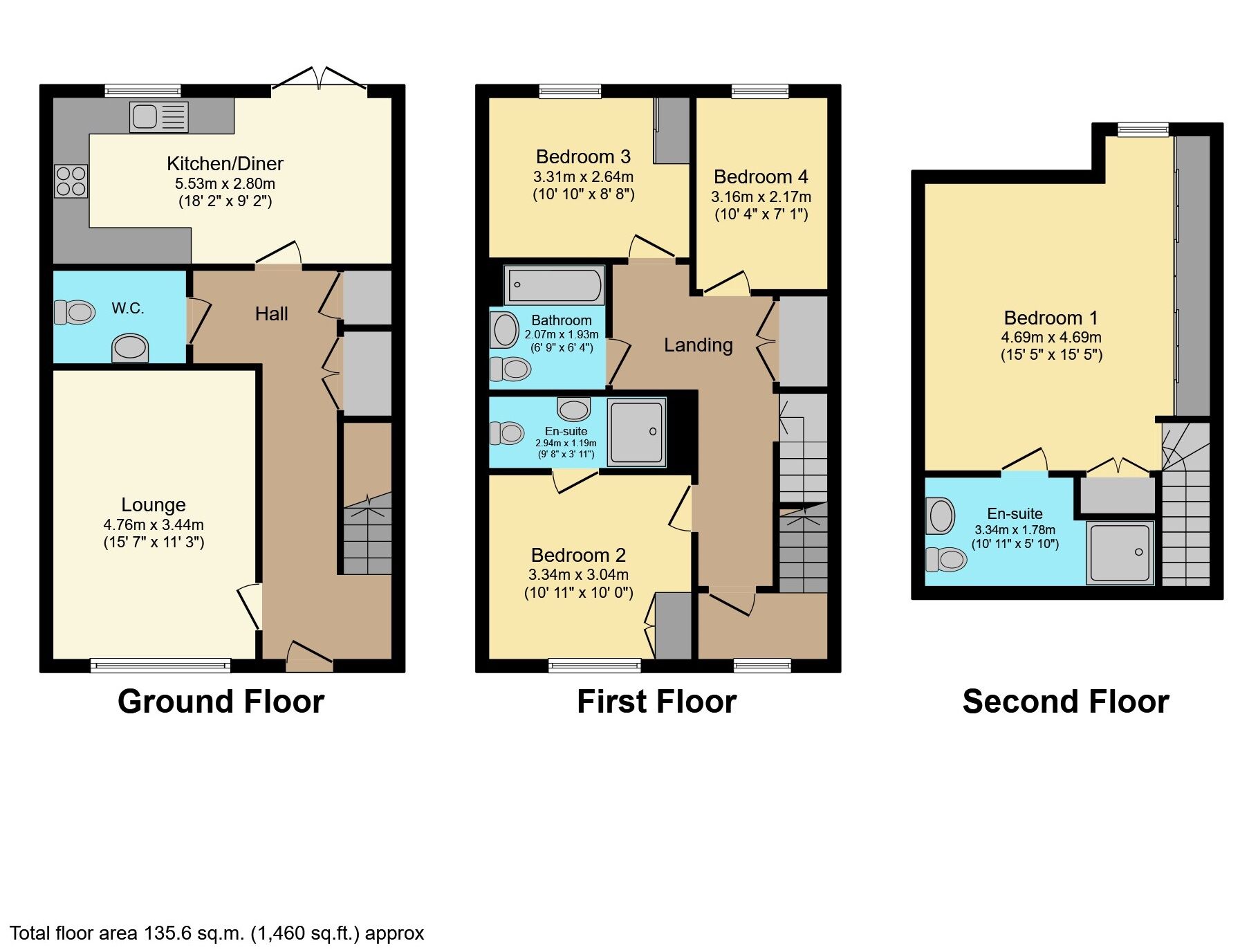 Floorplan of 4 bedroom Semi Detached House to rent, Chrome Road, Erith, DA8