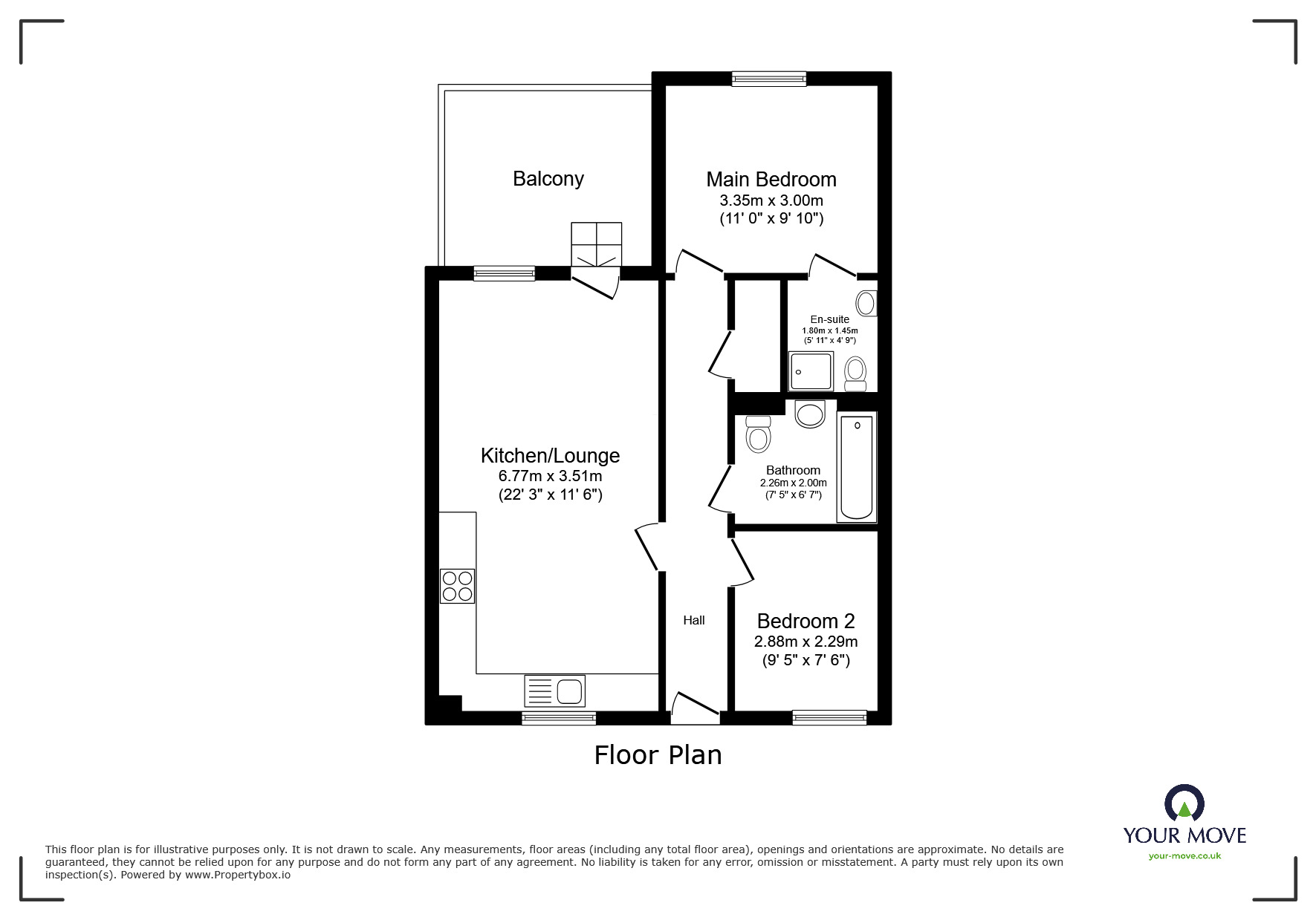 Floorplan of 2 bedroom  Flat for sale, Pier Road, Erith, DA8