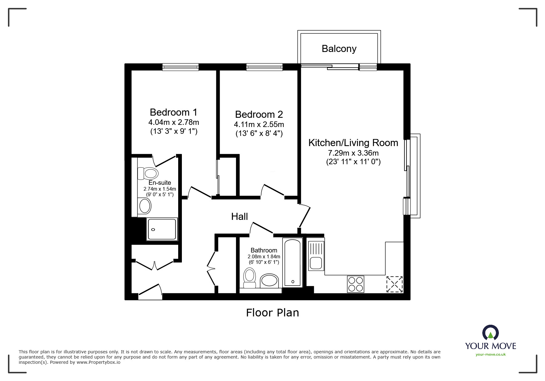 Floorplan of 2 bedroom  Flat for sale, Jutland House, Little Brights Road, Belvedere, DA17