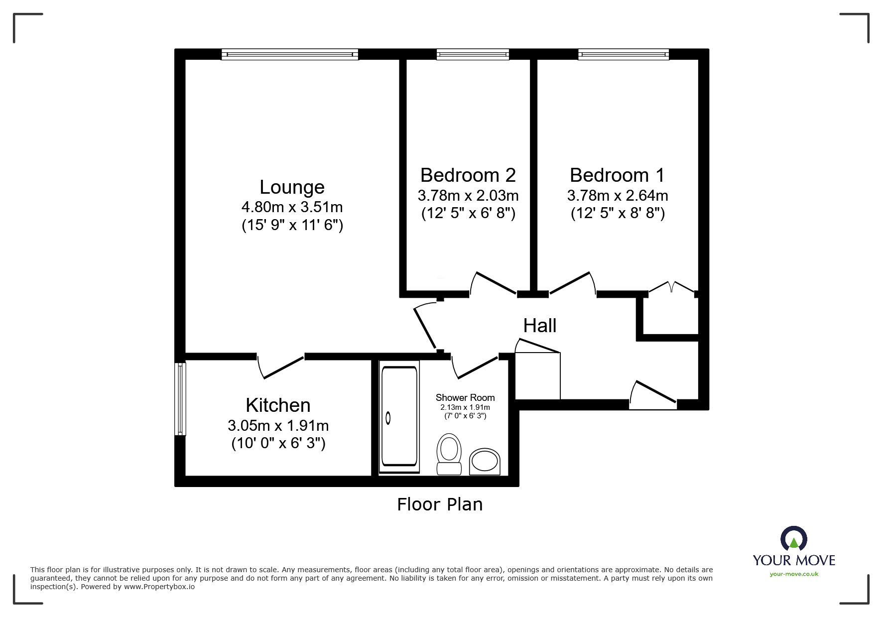Floorplan of 2 bedroom  Flat for sale, Canada Road, Erith, DA8