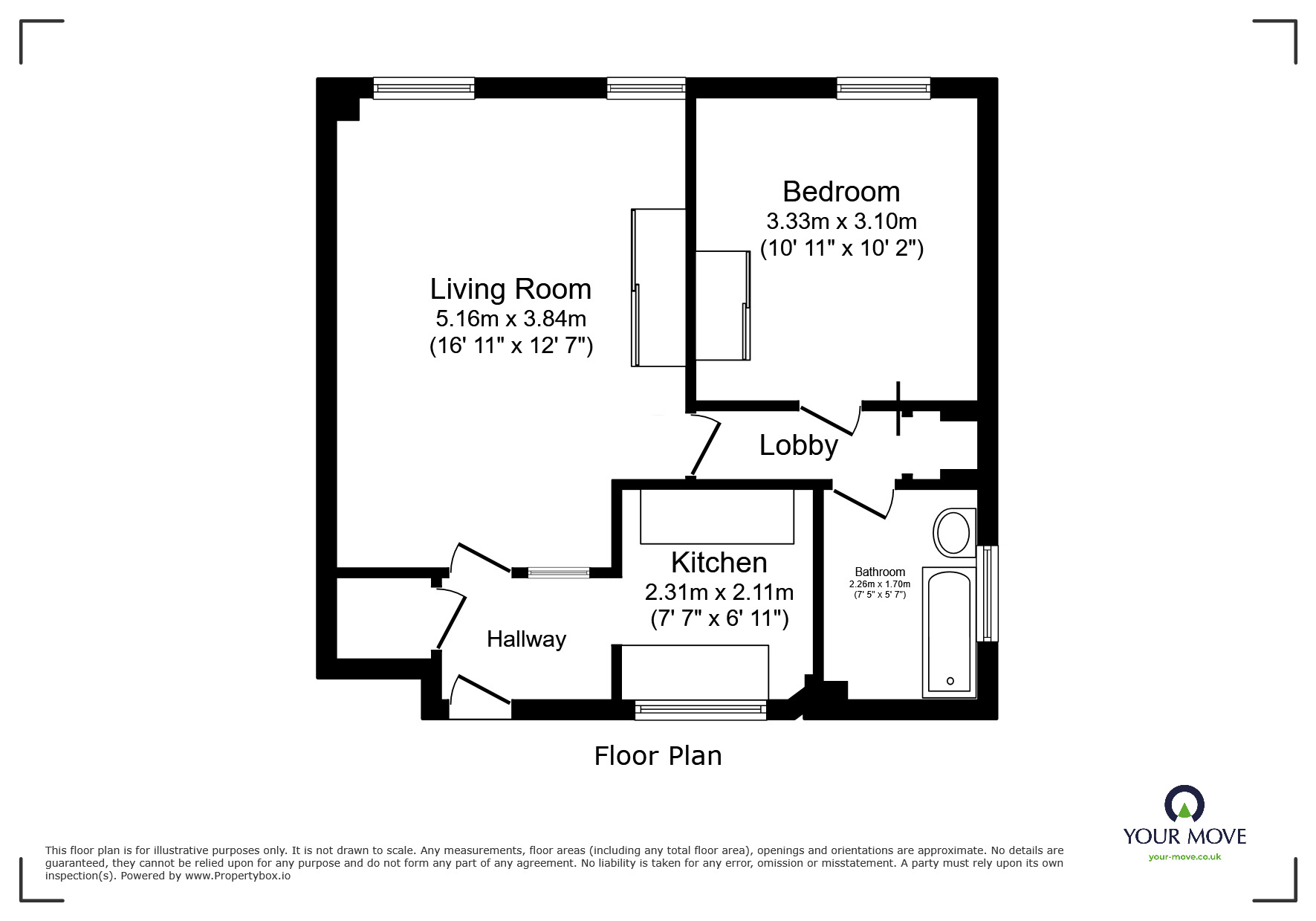 Floorplan of 1 bedroom  Flat for sale, Kempton Close, Erith, DA8