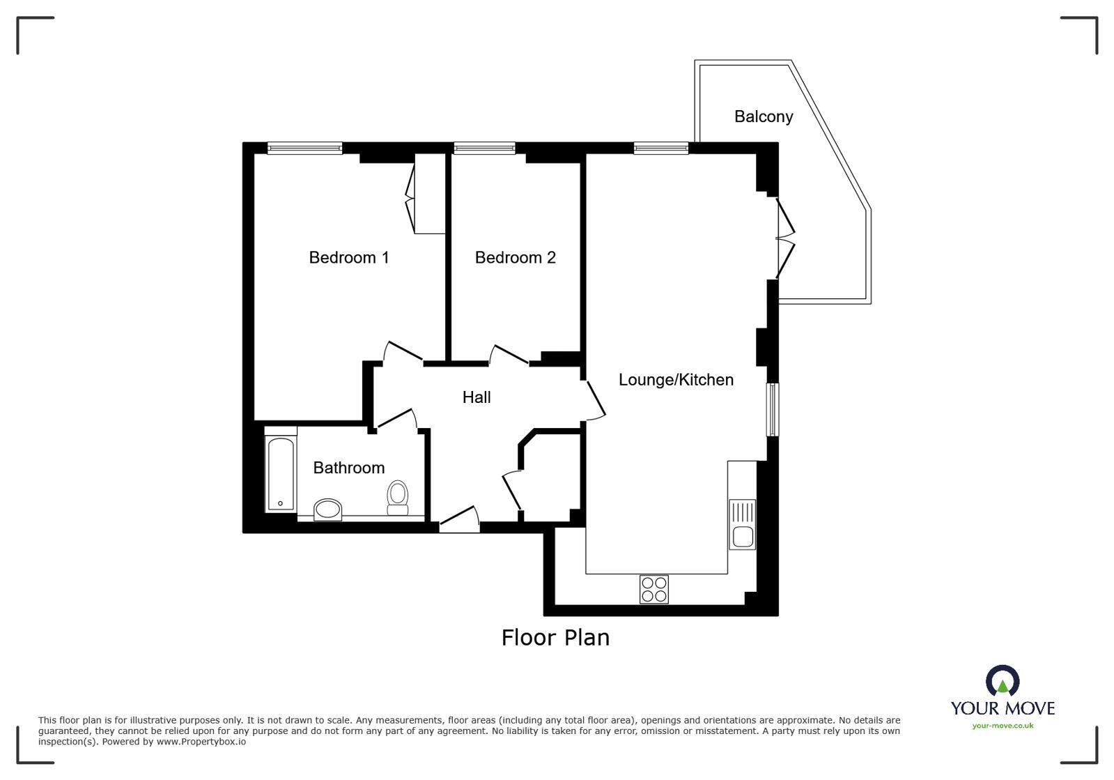 Floorplan of 2 bedroom Flat for sale, Larner Road, Erith, DA8