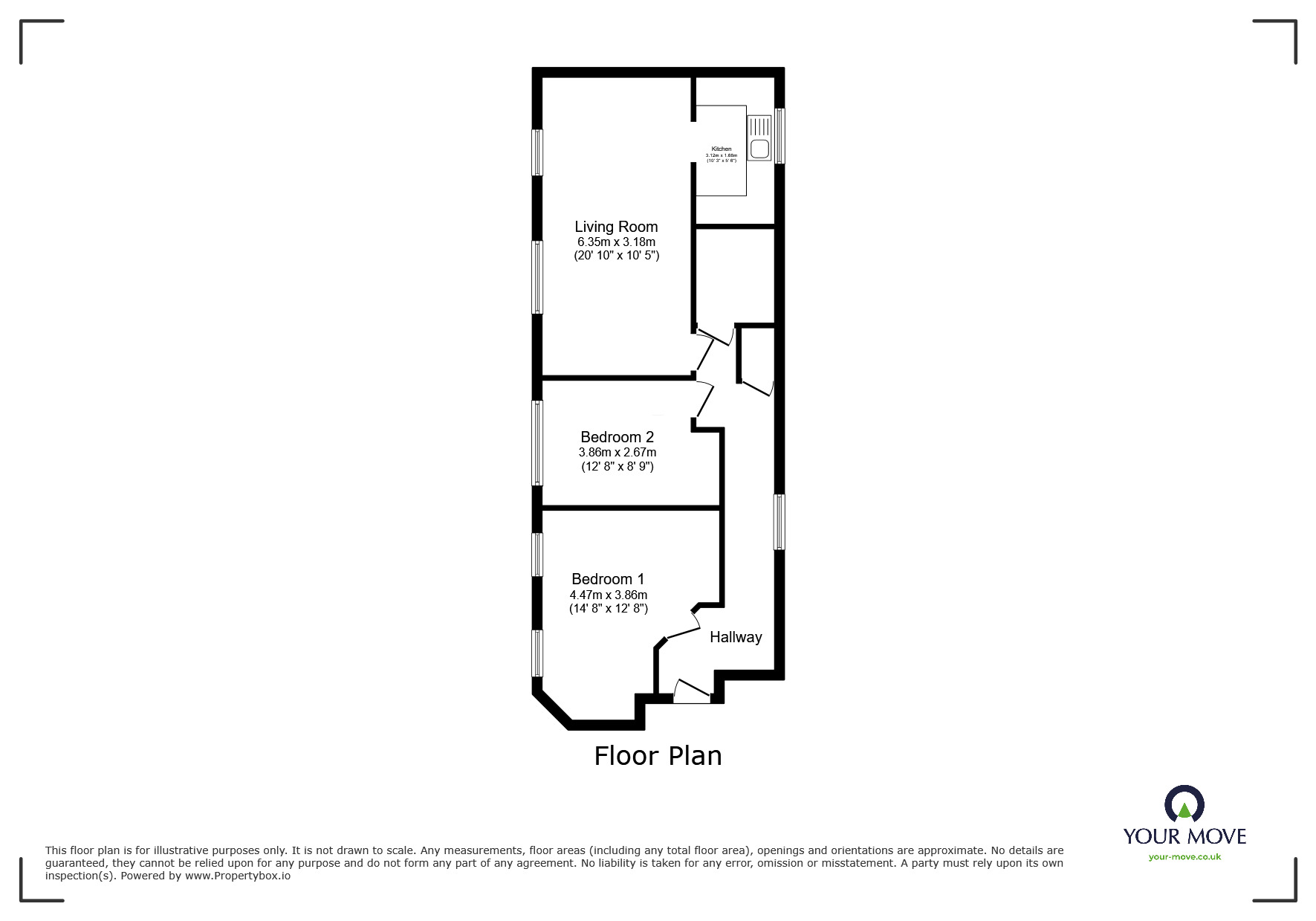 Floorplan of 2 bedroom  Flat to rent, Frobisher Road, Erith, DA8