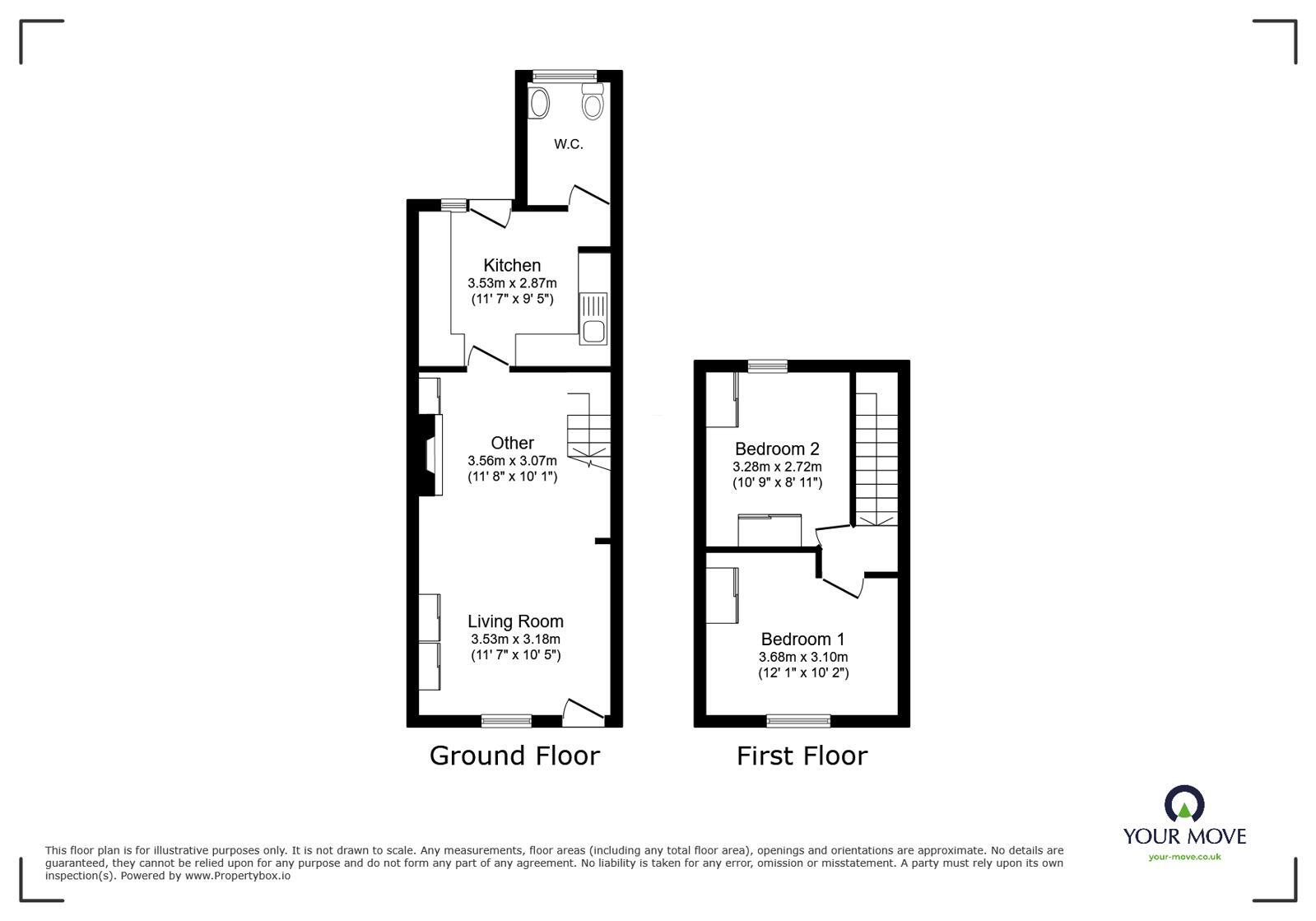 Floorplan of 2 bedroom Mid Terrace House for sale, Manor Road, Erith, DA8