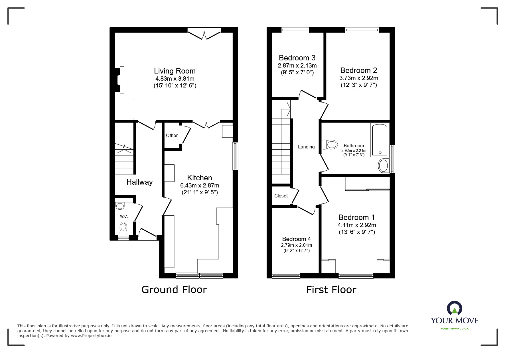 Floorplan of 4 bedroom End Terrace House to rent, Barnett Close, Erith, DA8