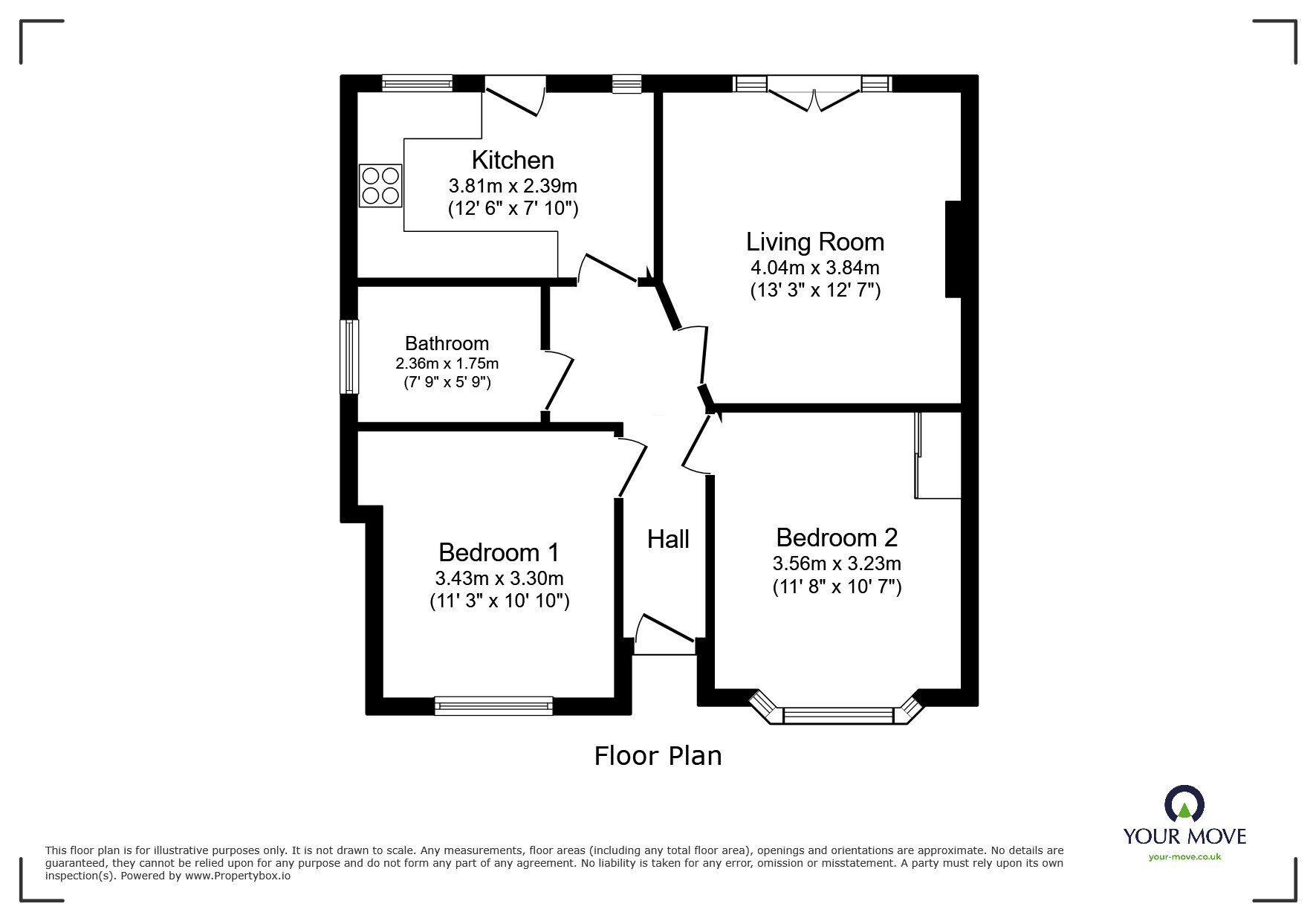 Floorplan of 2 bedroom Detached Bungalow for sale, Coniston Road, Bexleyheath, DA7