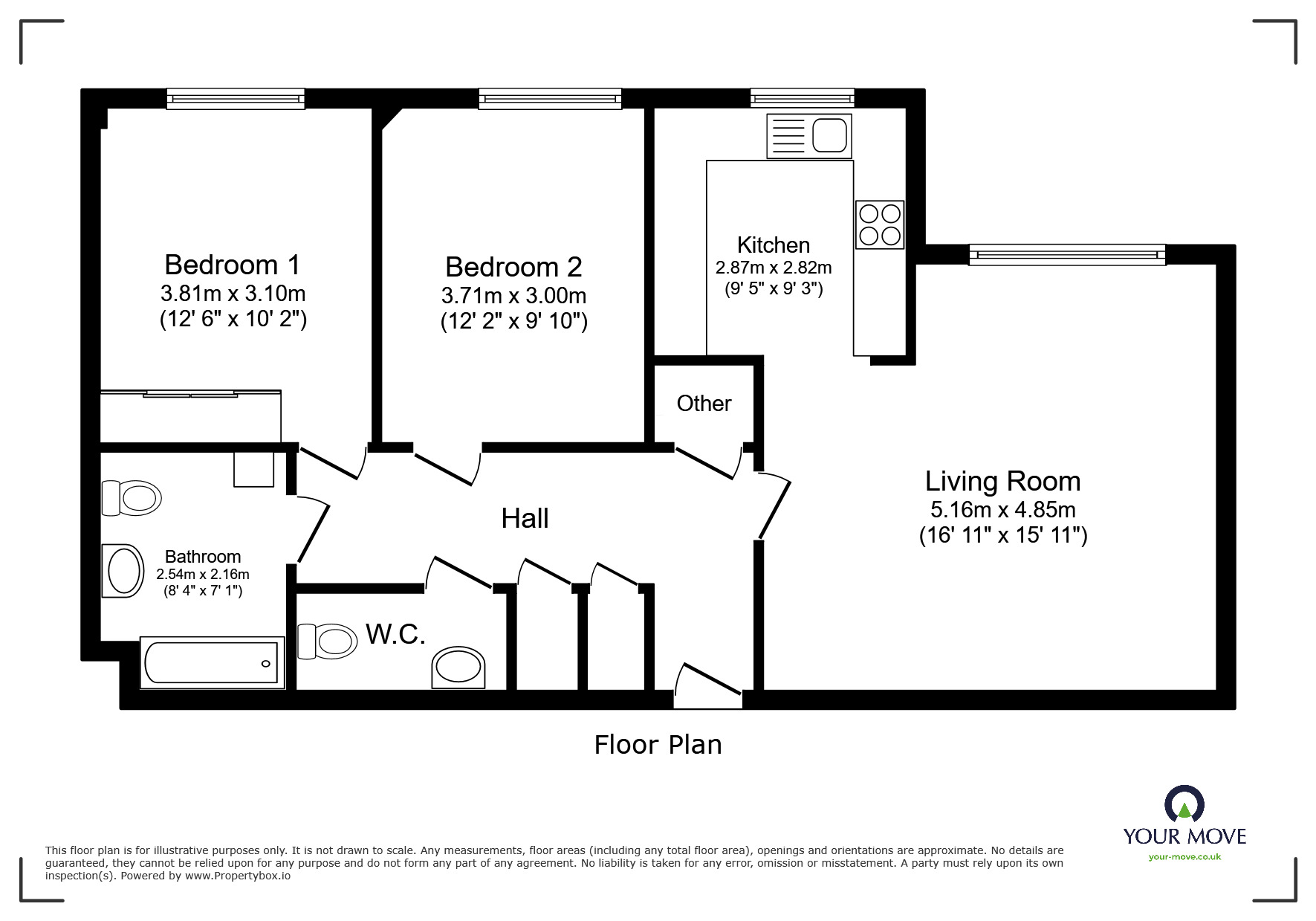 Floorplan of 2 bedroom  Flat to rent, Parkspring Court, 102, Erith, DA8