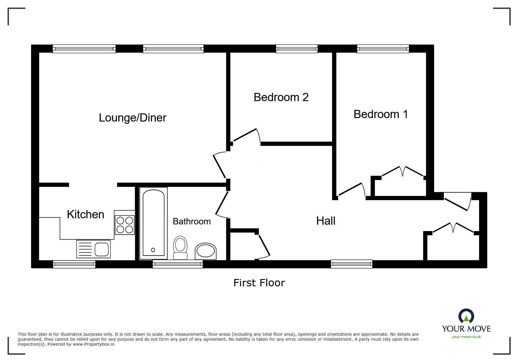 Floorplan of 2 bedroom  Flat for sale, Frobisher Road, Erith, DA8