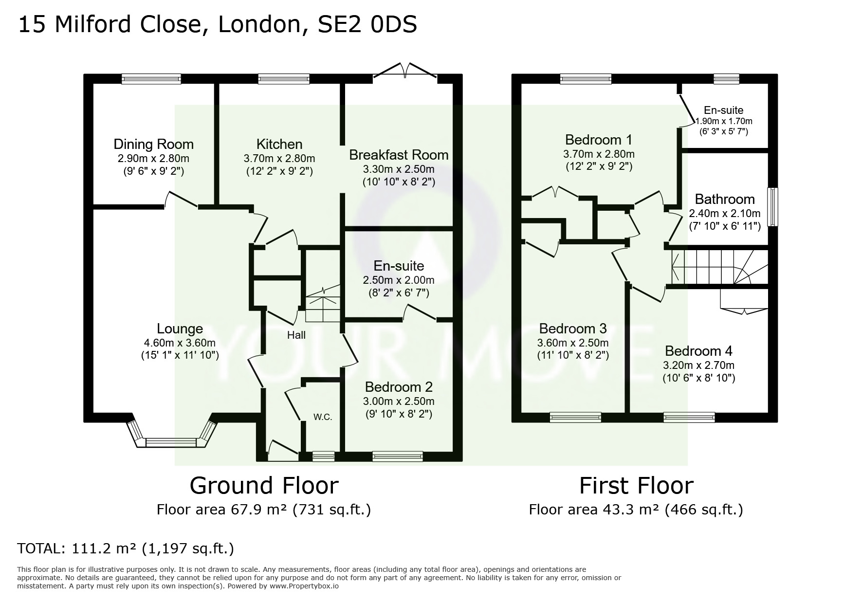 Floorplan of 4 bedroom Detached House to rent, Milford Close, London, SE2