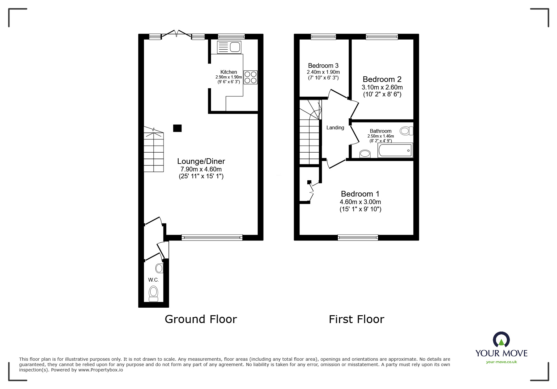 Floorplan of 3 bedroom Mid Terrace House for sale, Cornwallis Close, Erith, DA8