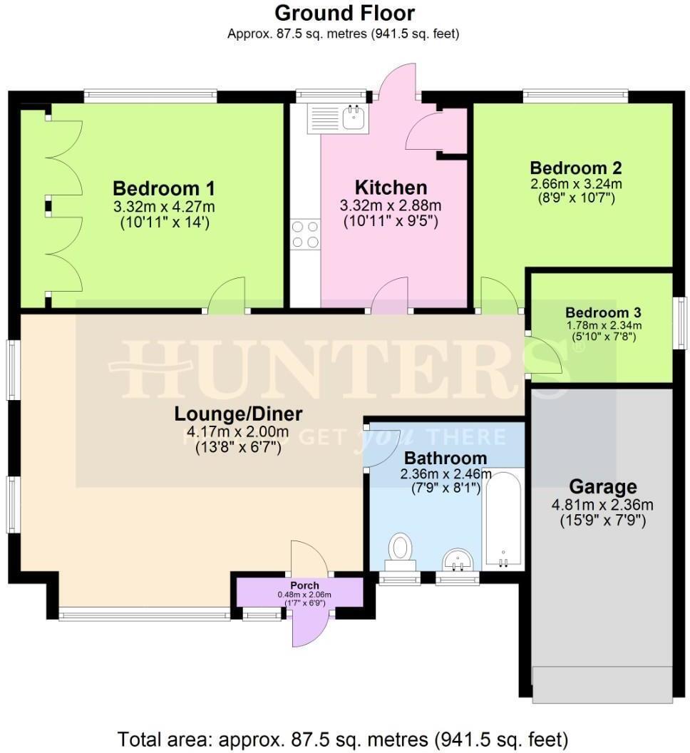Floorplan of 3 bedroom Detached Bungalow to rent, Park Crescent Road, Erith, DA8