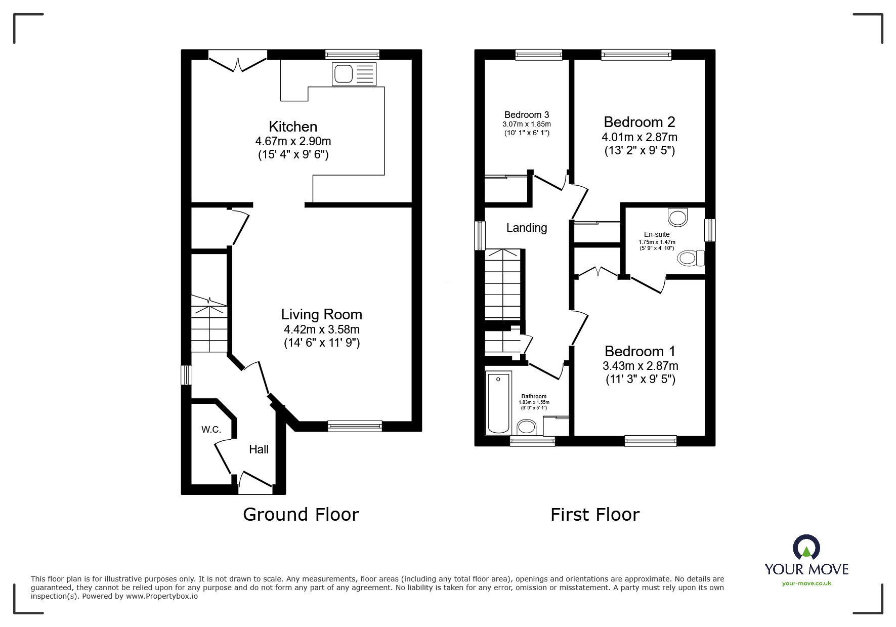 Floorplan of 3 bedroom Link Detached House for sale, Austen Road, Erith, DA8
