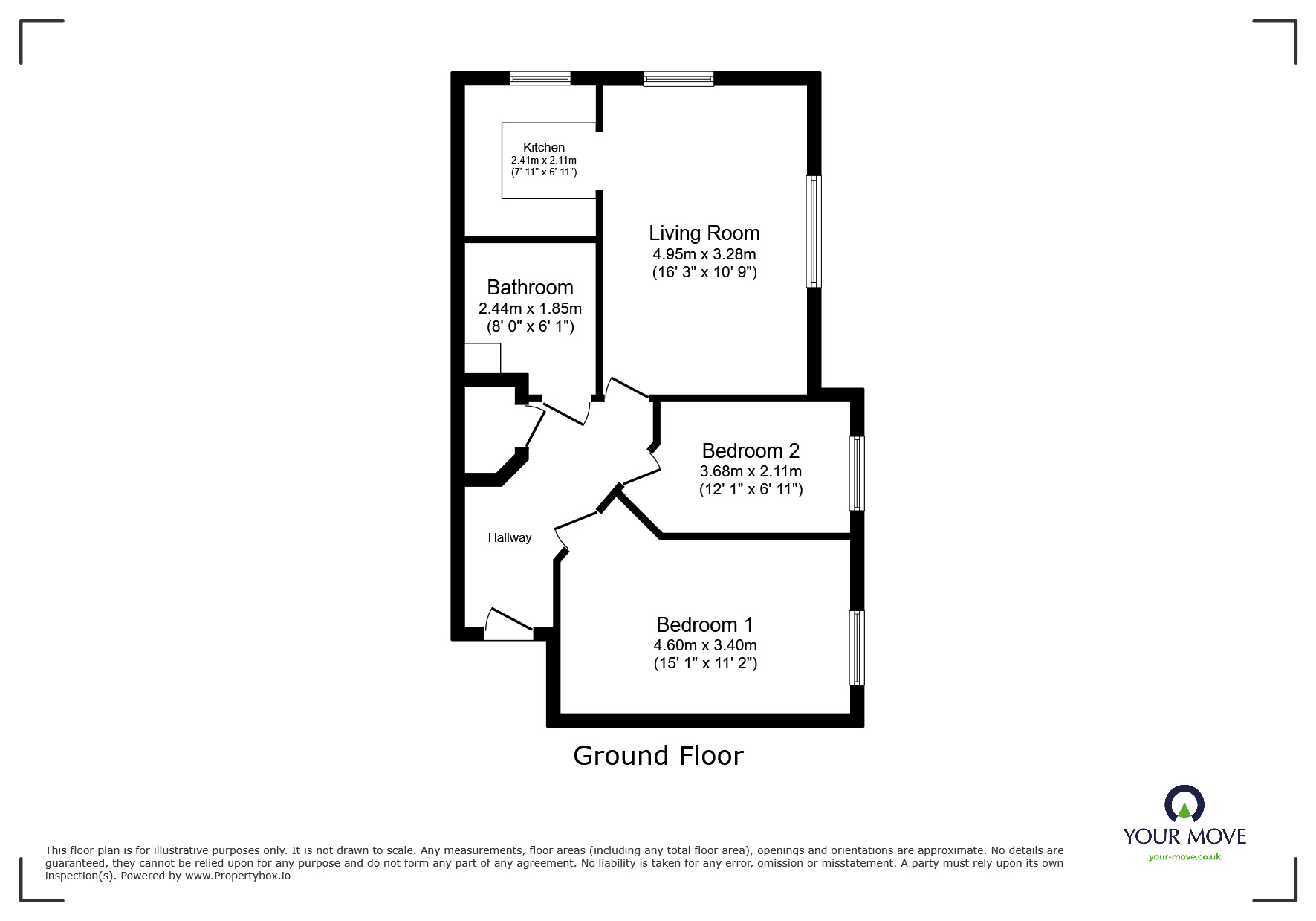 Floorplan of 2 bedroom Flat for sale, Chandlers Drive, Erith, Bexley, DA8