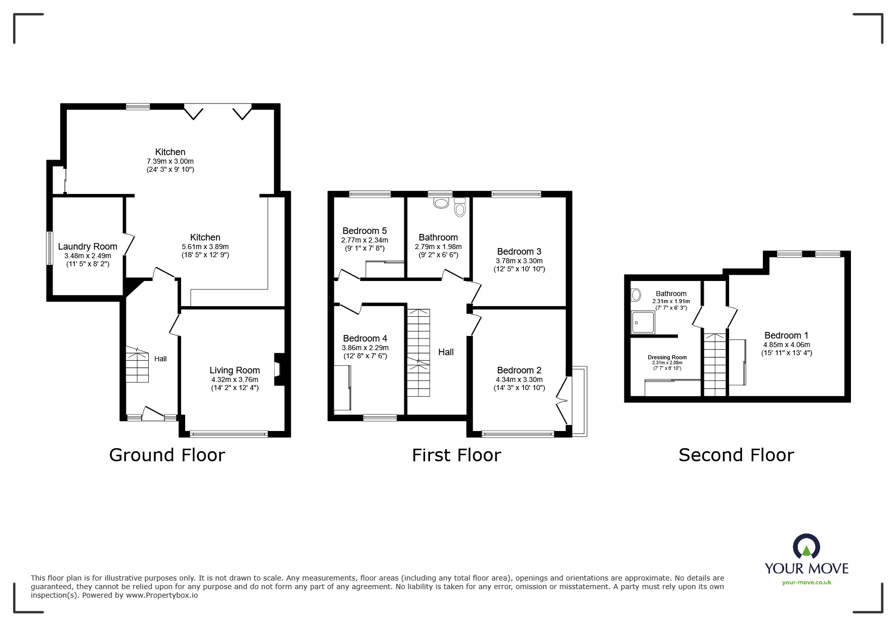 Floorplan of 5 bedroom Semi Detached House for sale, Park Crescent, Erith, Bexley, DA8