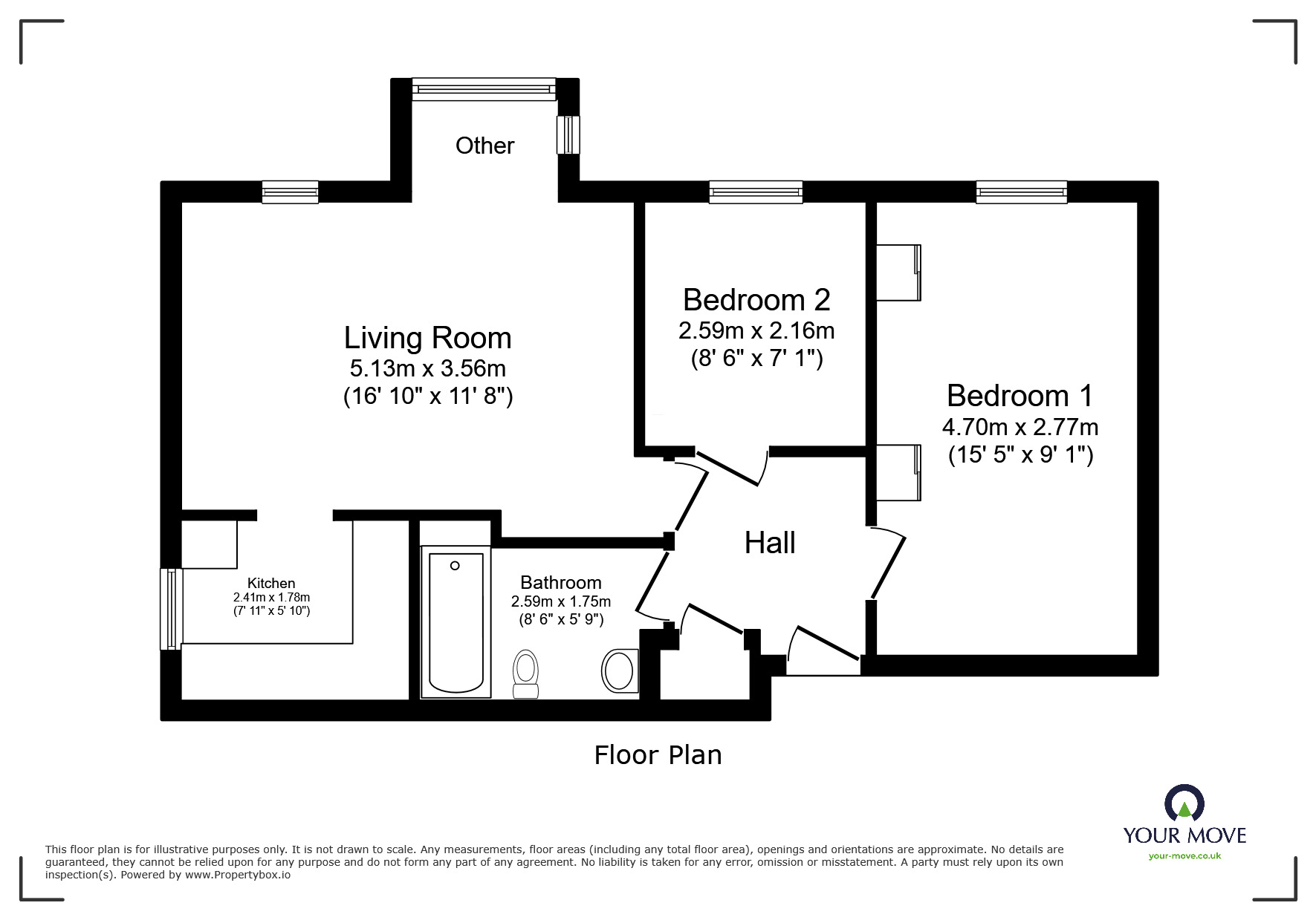 Floorplan of 2 bedroom Flat for sale, Neptune Walk, Erith, DA8