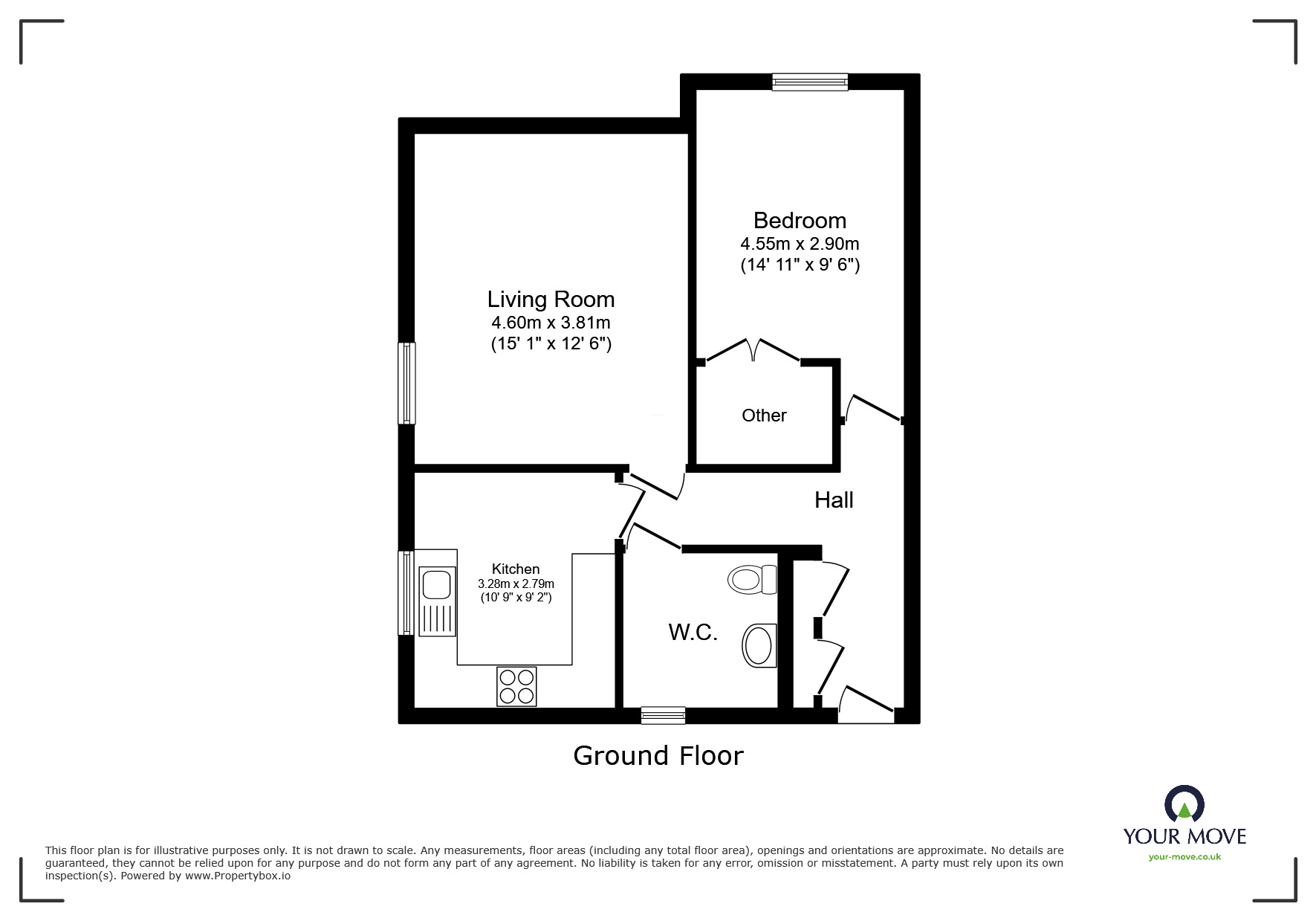 Floorplan of 1 bedroom Flat for sale, Lessness Park, Belvedere, Kent, DA17