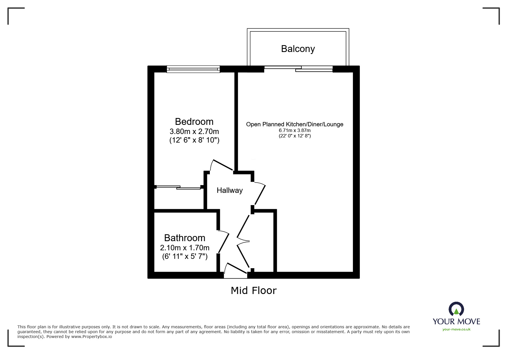 Floorplan of 1 bedroom Flat for sale, Little Brights Road, Belvedere, DA17