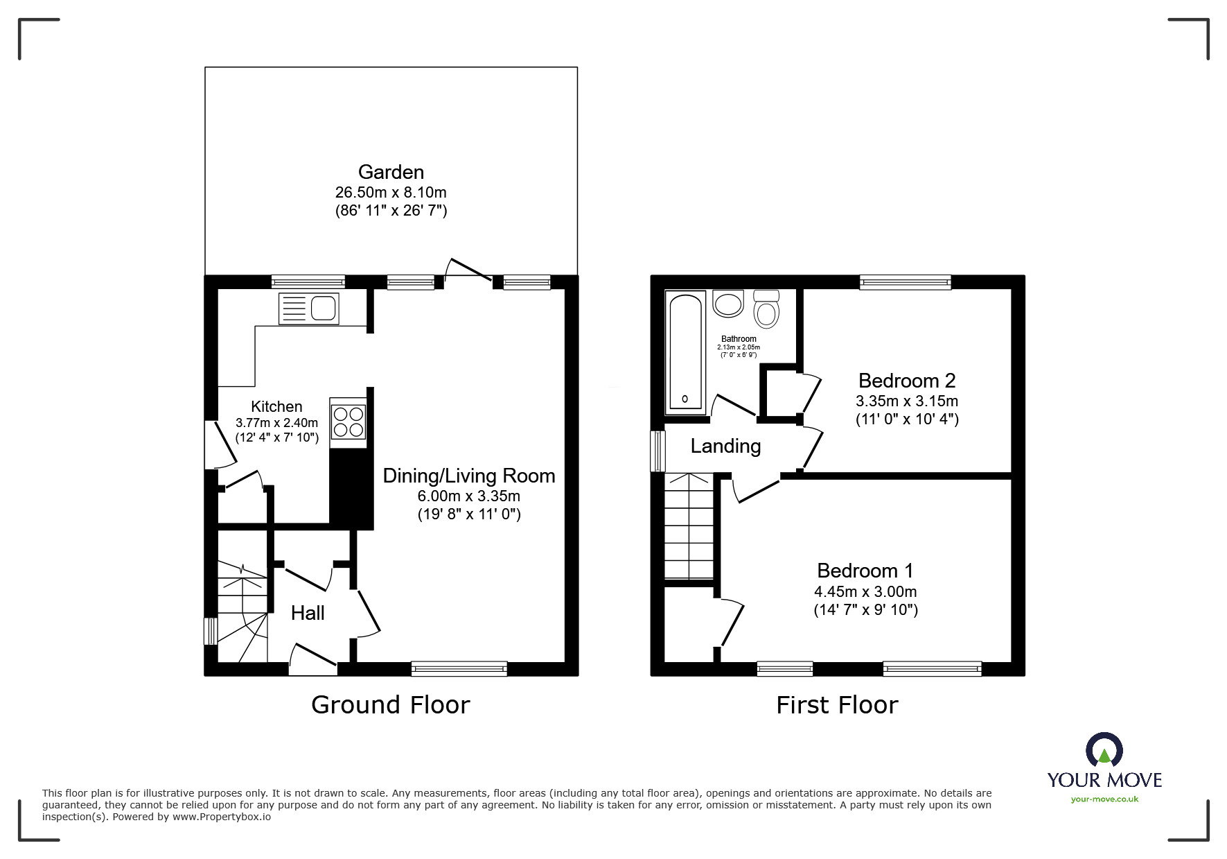 Floorplan of 2 bedroom Mid Terrace House for sale, Highstead Crescent, Kent, DA8
