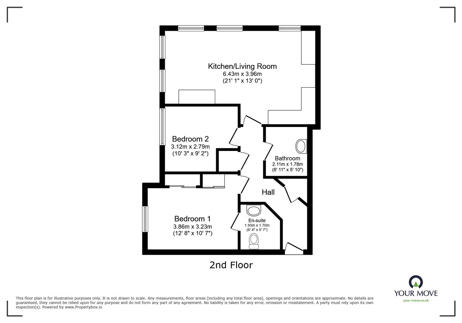 Floorplan of 2 bedroom Flat for sale, Rainbow Road, Erith, DA8