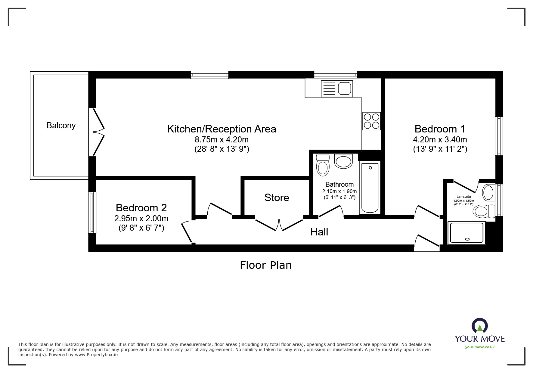 Floorplan of 2 bedroom Flat for sale, Coral Court, Erith, DA8