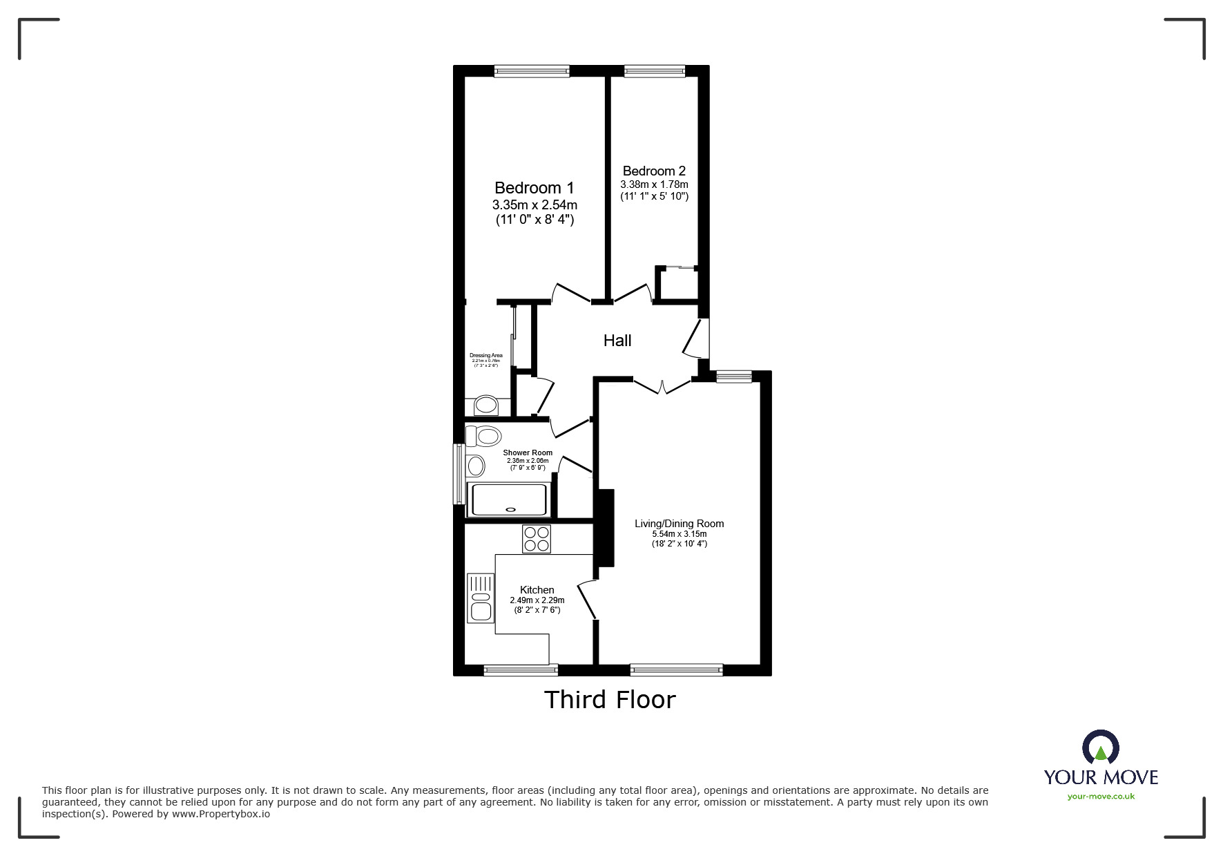 Floorplan of 2 bedroom Flat for sale, Cricketers Close, Erith, DA8