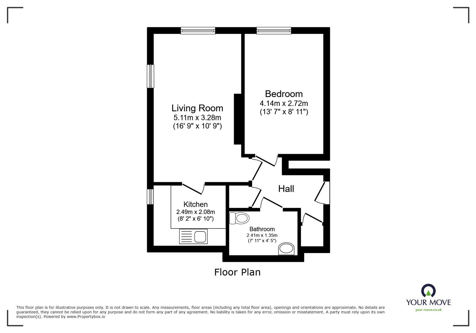 Floorplan of 1 bedroom Flat for sale, Selkirk Drive, Erith, DA8