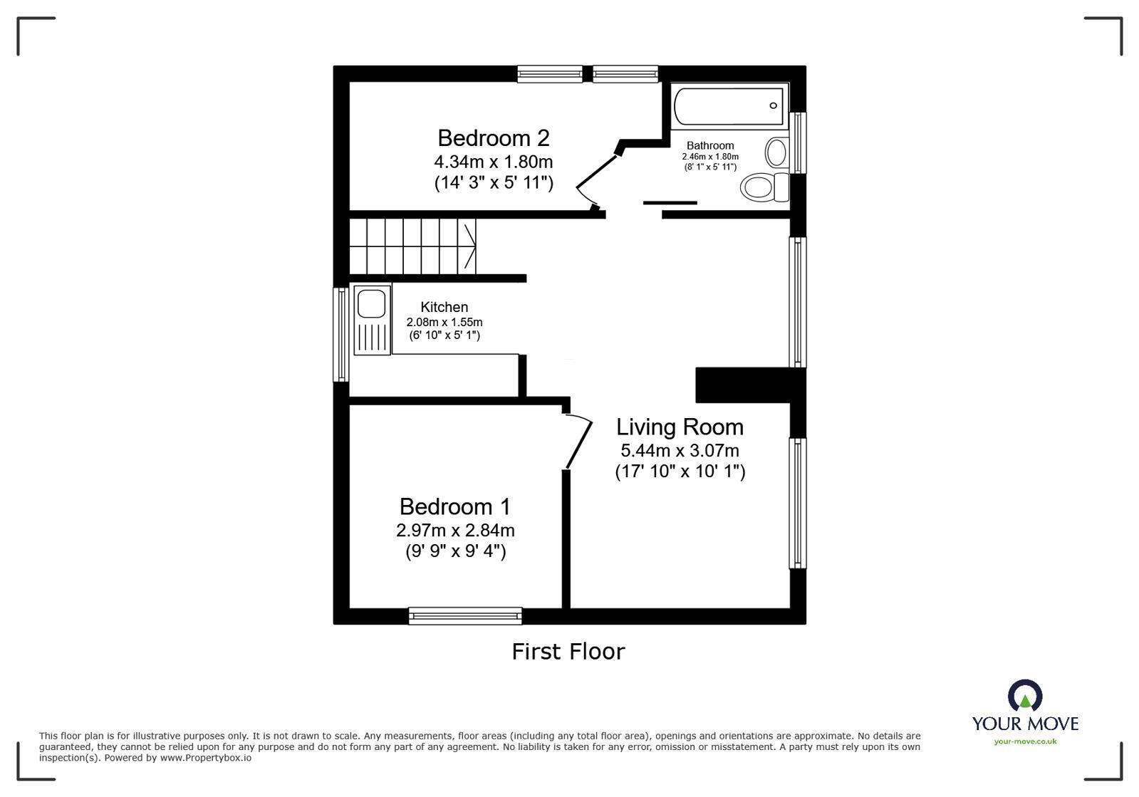 Floorplan of 2 bedroom Flat for sale, Kingswood Avenue, Belvedere, DA17