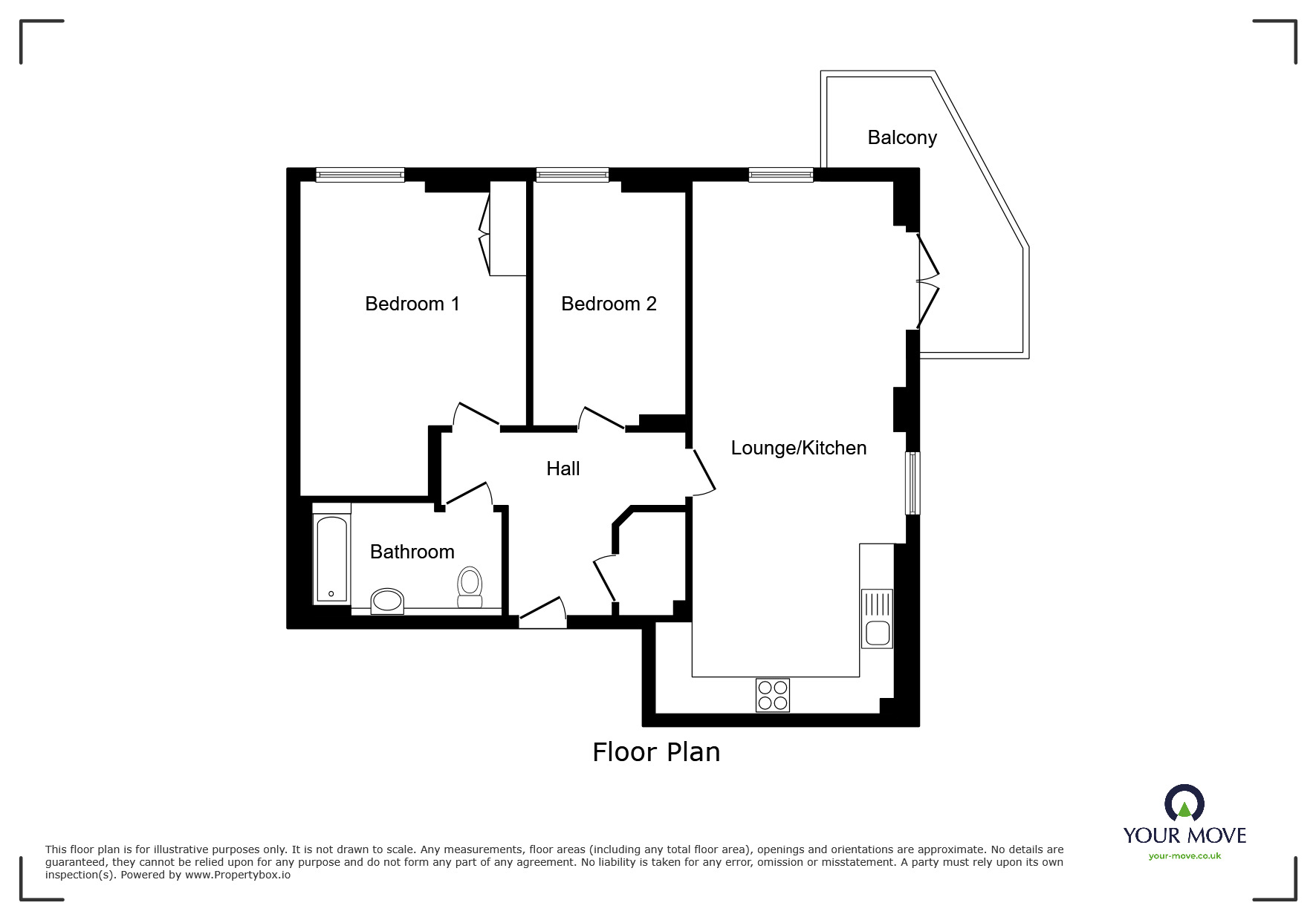Floorplan of 2 bedroom Flat for sale, Larner Road, Erith, DA8