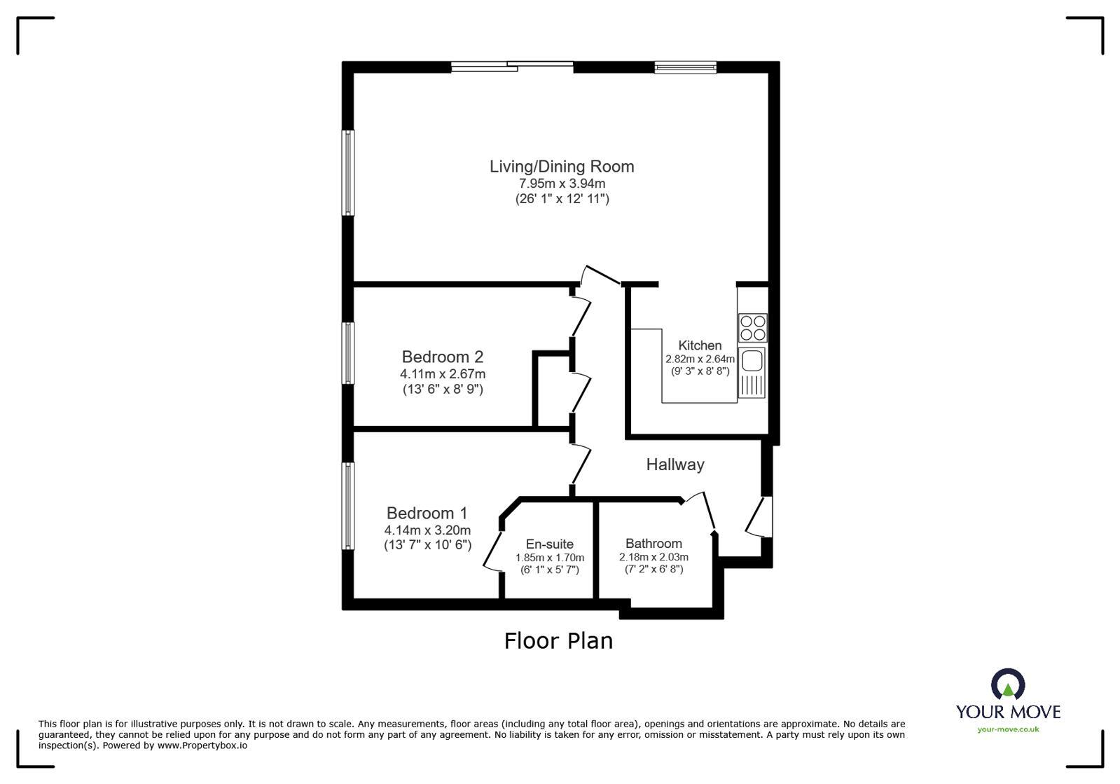 Floorplan of 2 bedroom Flat for sale, Schooner House, Erith, Kent, DA8