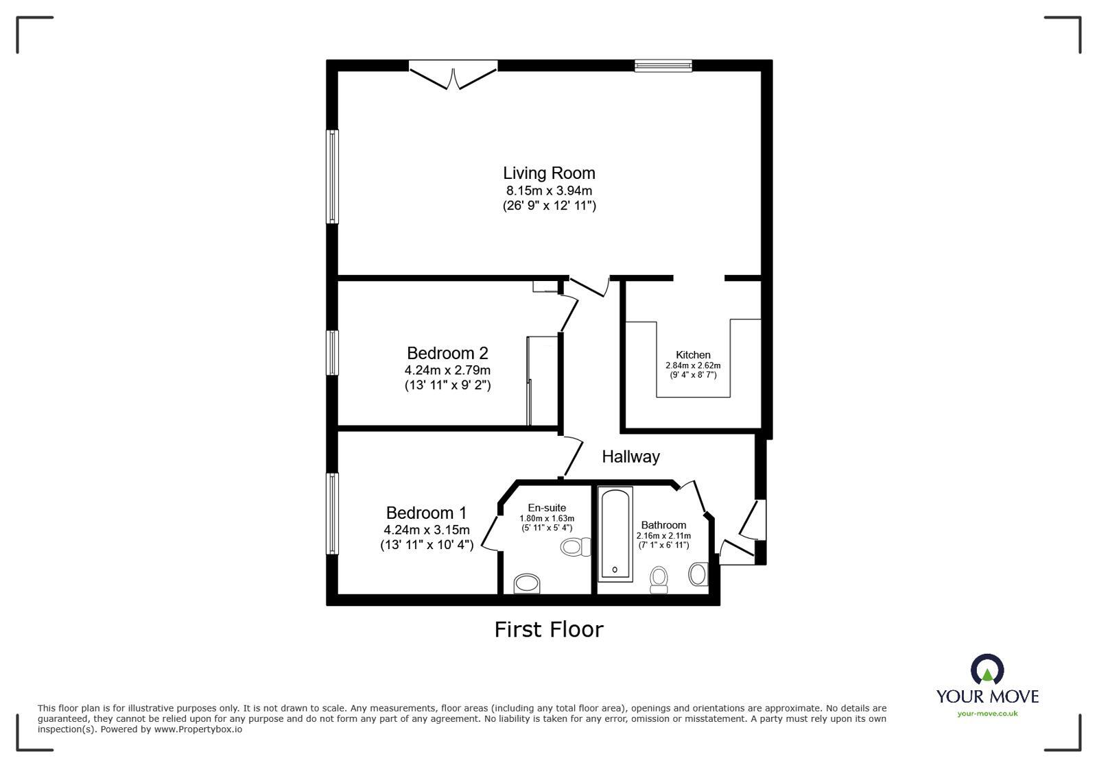 Floorplan of 2 bedroom Flat to rent, Chichester Wharf, Erith, DA8