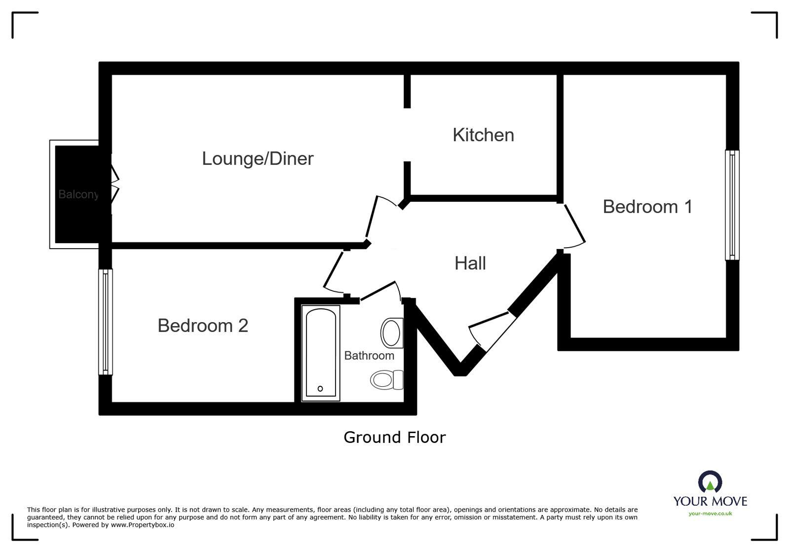 Floorplan of 2 bedroom Flat to rent, Chichester Wharf, Erith, DA8