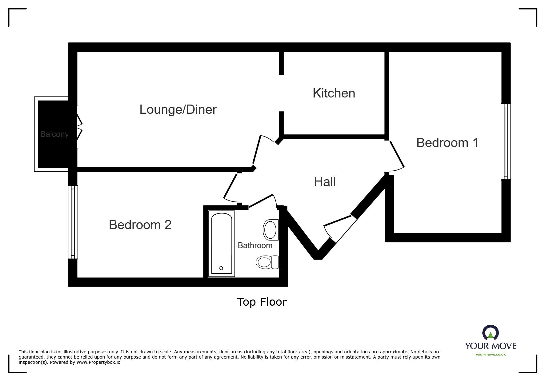 Floorplan of 2 bedroom Flat to rent, Chichester Wharf, Erith, DA8