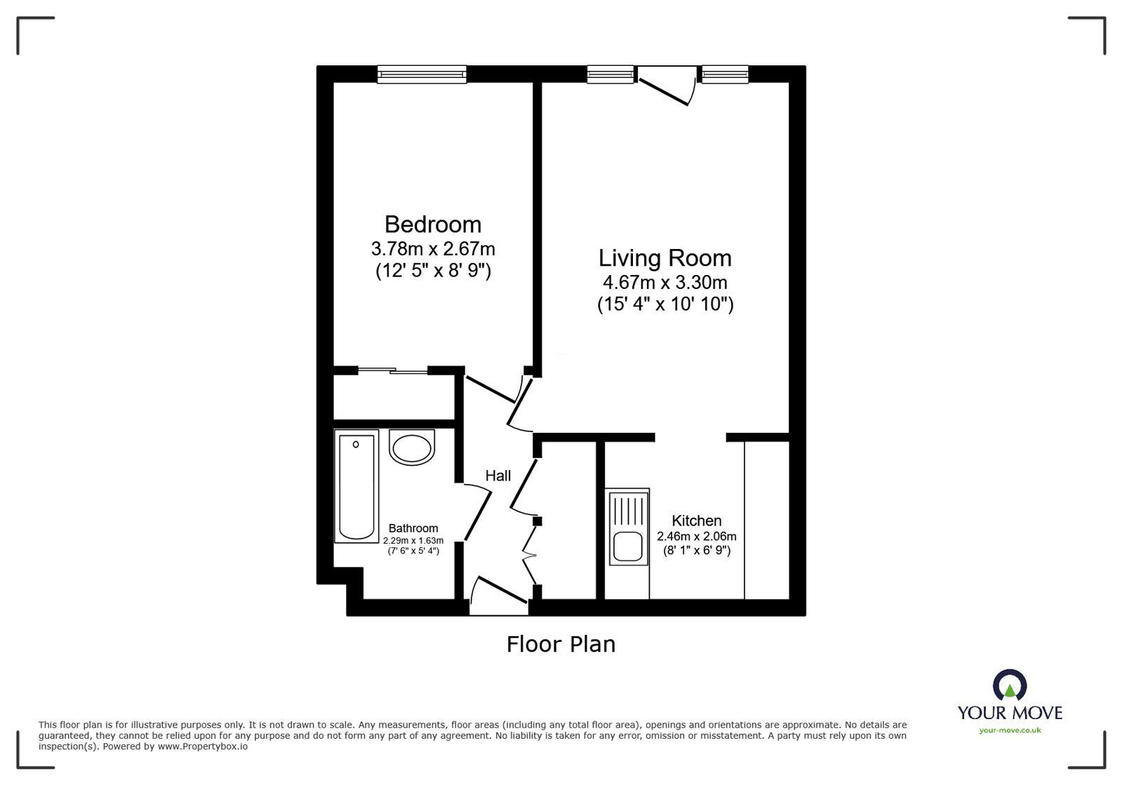 Floorplan of 1 bedroom Flat for sale, Erith Road, Belvedere, DA17
