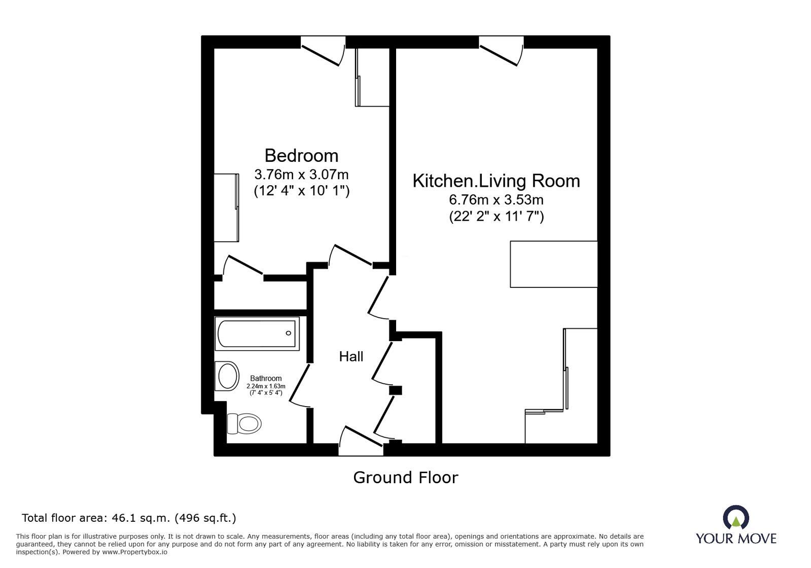 Floorplan of 1 bedroom Flat for sale, Clydesdale Way, Belvedere, DA17