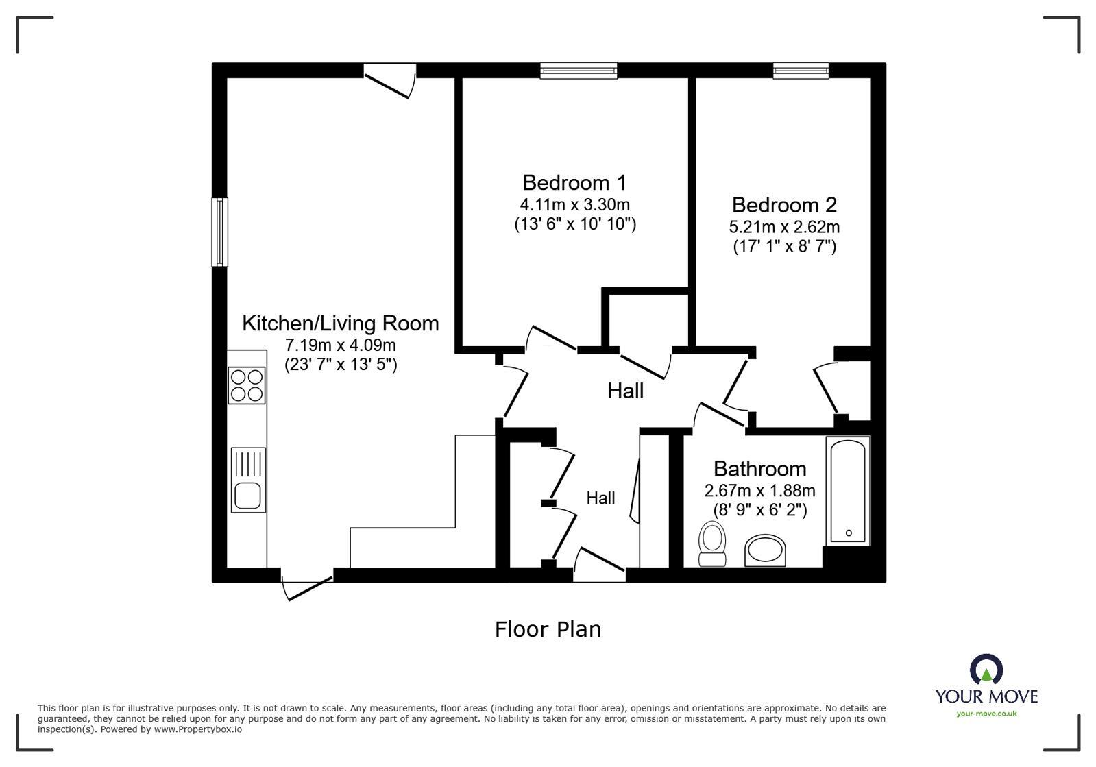 Floorplan of 2 bedroom Flat for sale, Beadle Place, Callender Road, Bexley,, DA8