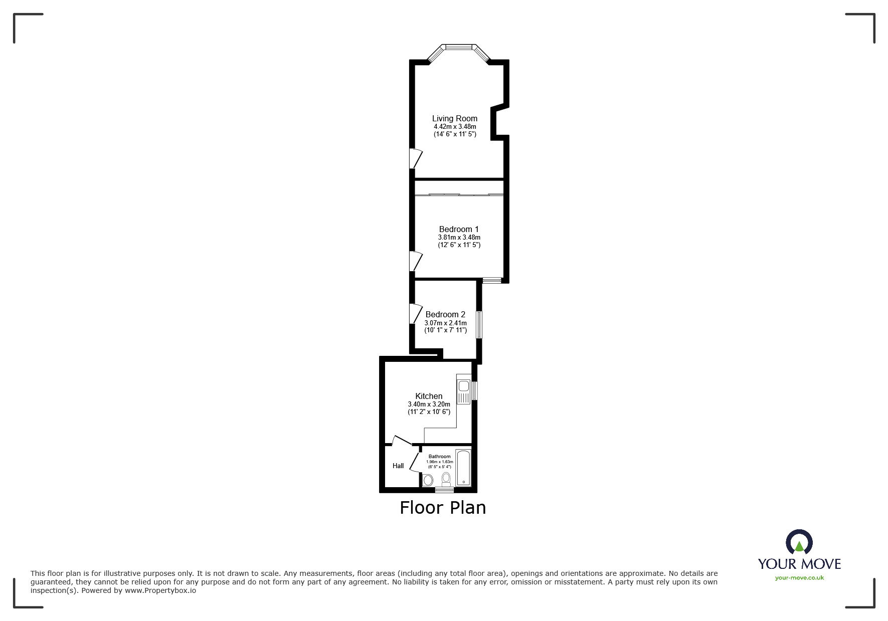 Floorplan of 2 bedroom Flat to rent, Riverdale Road, Erith, DA8