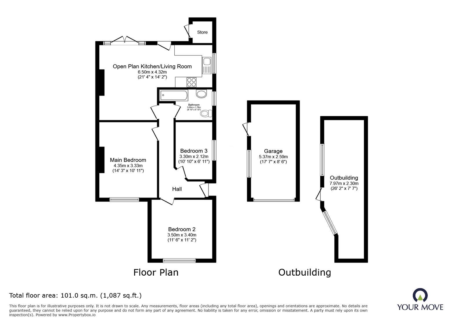 Floorplan of 3 bedroom Semi Detached Bungalow for sale, Luddesdon Road, Erith, DA8