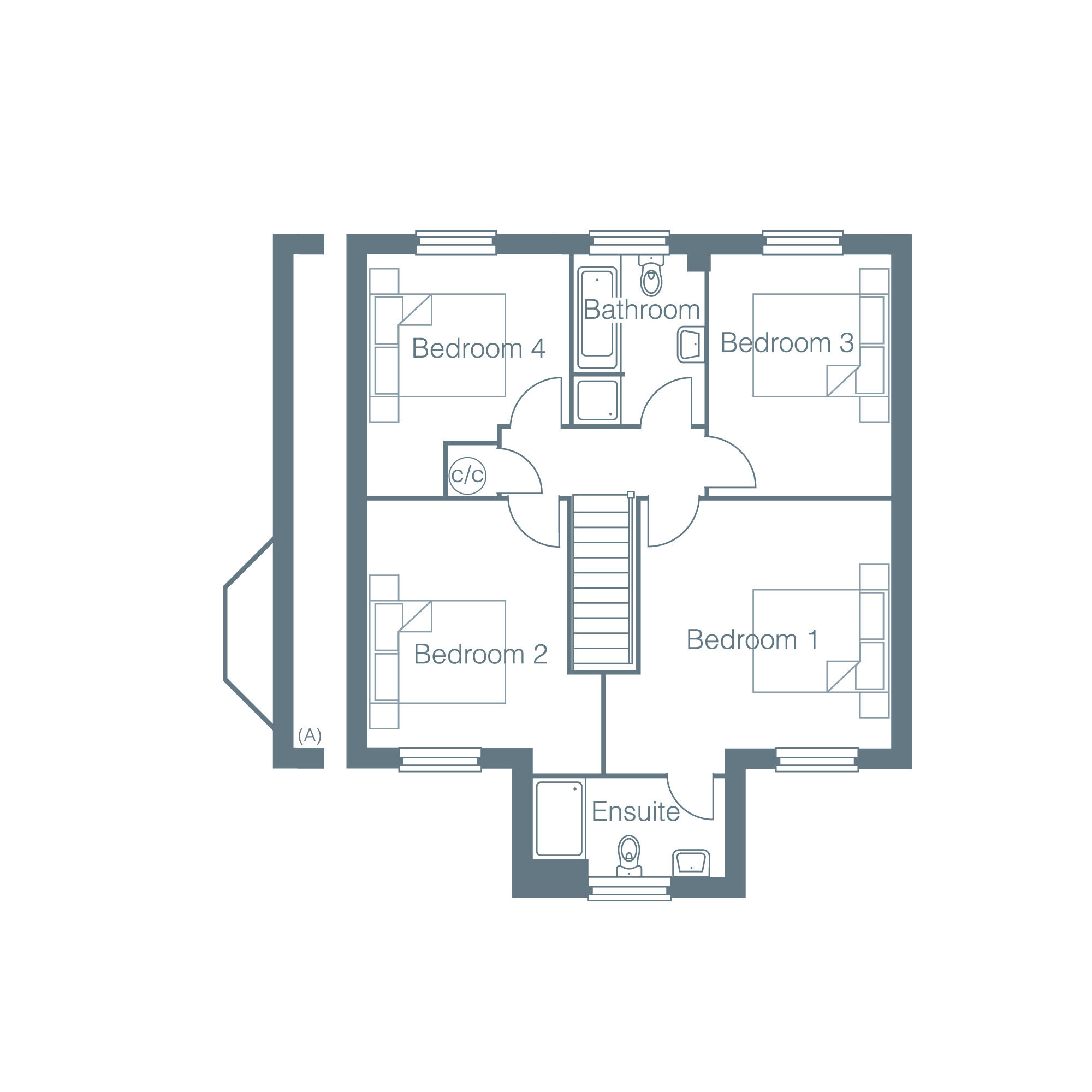 Floorplan of 4 bedroom Detached House for sale, Cross Road, Walmer, Kent, CT14