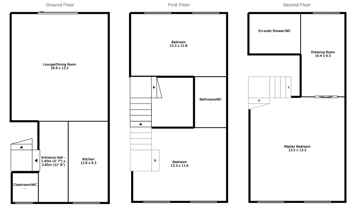 Floorplan of 3 bedroom Mid Terrace House to rent, Tiber Road, North Hykeham, Lincoln, LN6